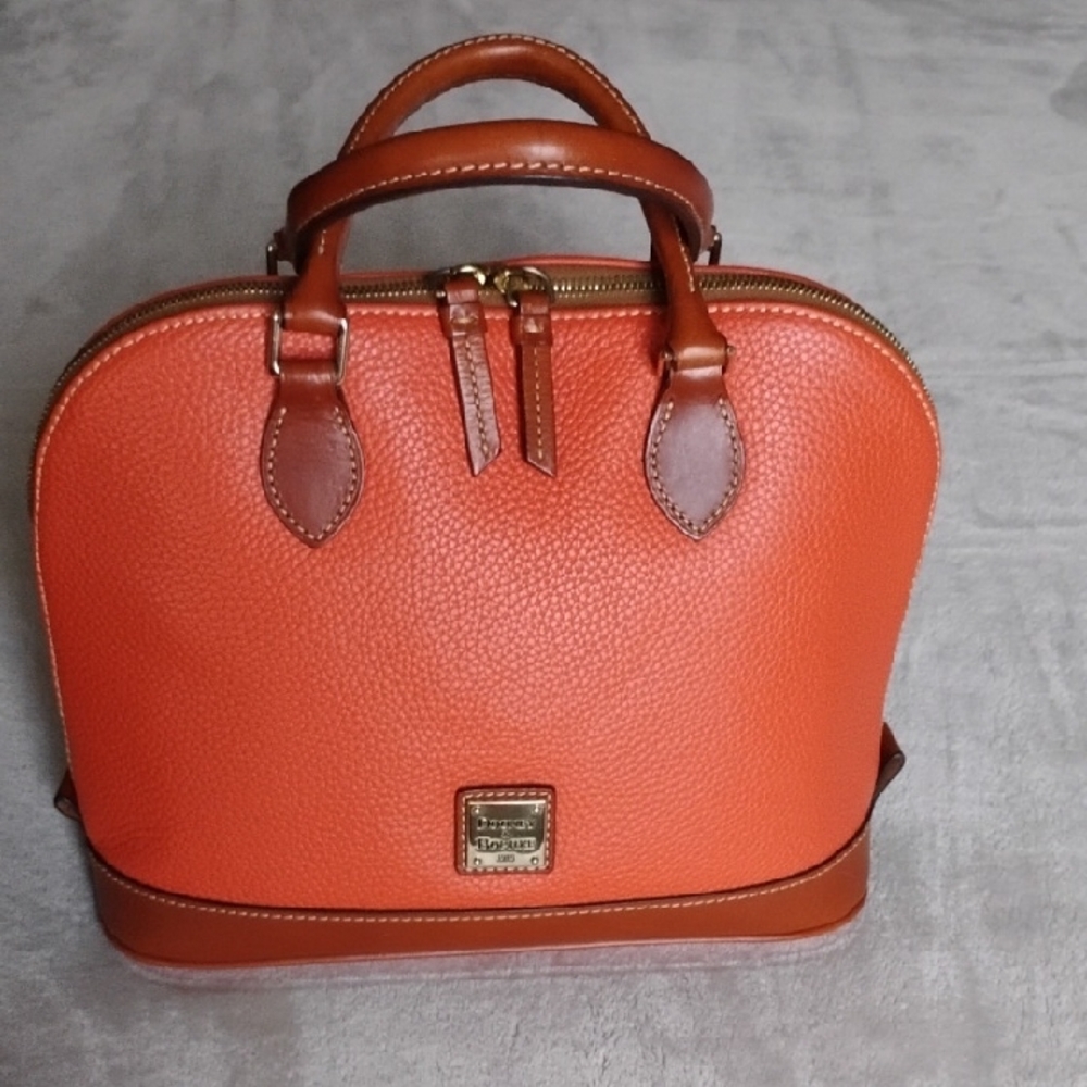 Dooney & Bourke Orange and Brown Satchel